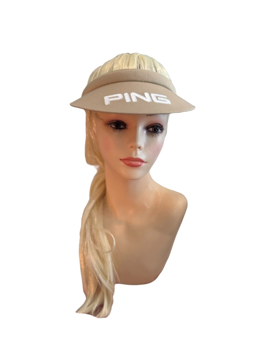 Vintage PING Beige Golf Visor Hat